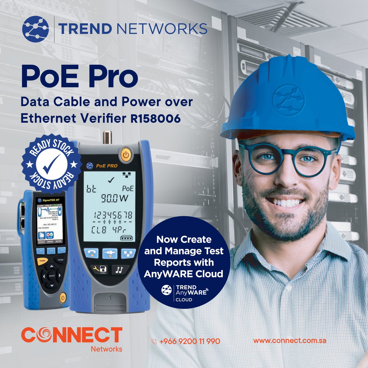 connectnetwrks's tweet image. Power meets precision! 🔌
Check out the PoE Pro &amp;amp; VDV II cable verifiers from Trend Networks – test Voice, Data, Video &amp;amp; PoE with ease.
 ✅AnyWARE Cloud Enabled
 ✅Ready Stock
 📞+966 9200 11 990
 🌐 connect.com.sa
 
#PoEPro #VDVII #CableTester #TrendNetworks #ITTools