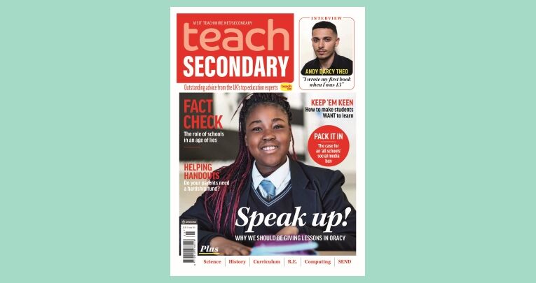 The latest issue of Teach Secondary magazine is out now! Inside, read about:

💬 Why schools should be giving lessons in oracy
💻 Tackling disinformation in the classroom
🙋 Motivating students to learn
...and much more.

Download your free copy here 👉 bit.ly/3TC6y9v