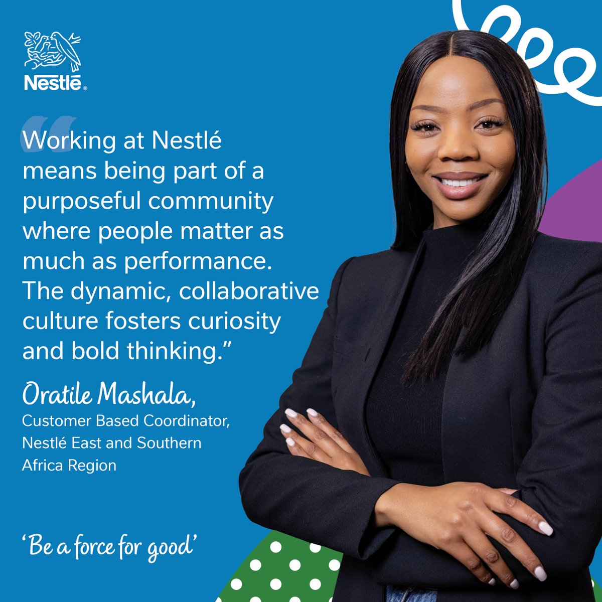 #GrowingwithNestlé means turning graduates like Oratile into catalysts for change ✨ Her journey at Nestlé ESAR showcases how collaboration 🤝 and bold thinking empower our people to transform both careers and communities across Africa 🌍 #GoodCommunities #Beaforceforgood #Career