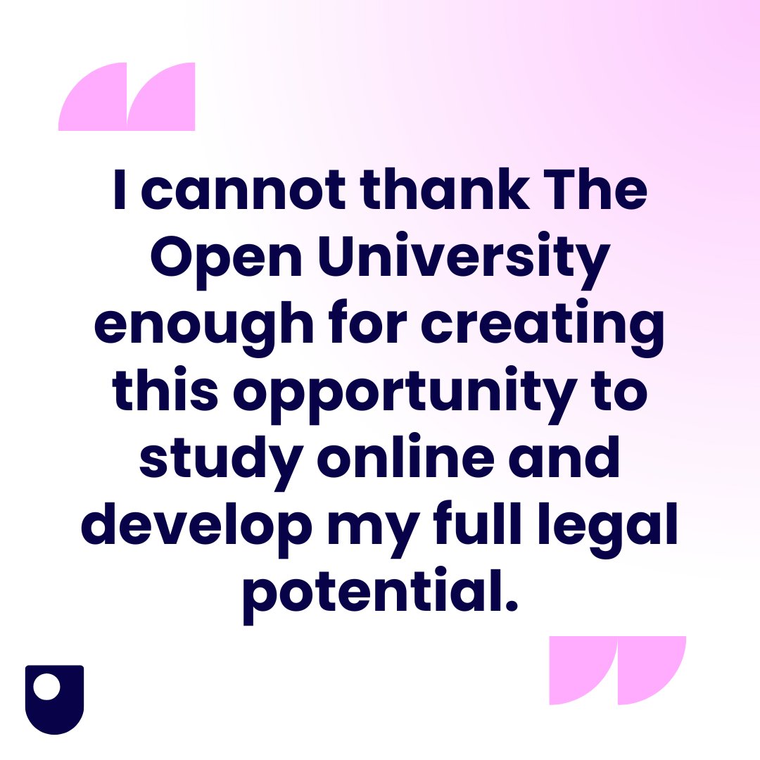 From dancer and musician to professional martial artist, mum and even TV ad star…Rachel’s list of achievements was already impressive, but she dreamed of one day adding ‘lawyer’ into the mix as well.

Thanks to The Open University, she’s well on her way.

ow.ly/Igik50WgOJE