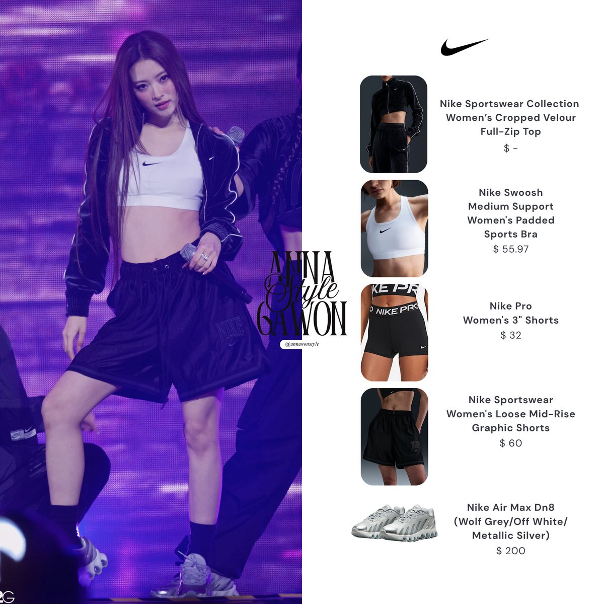 250510 — Anna at NIKE AFTER DARK TOUR in Seoul, fully wrapped in