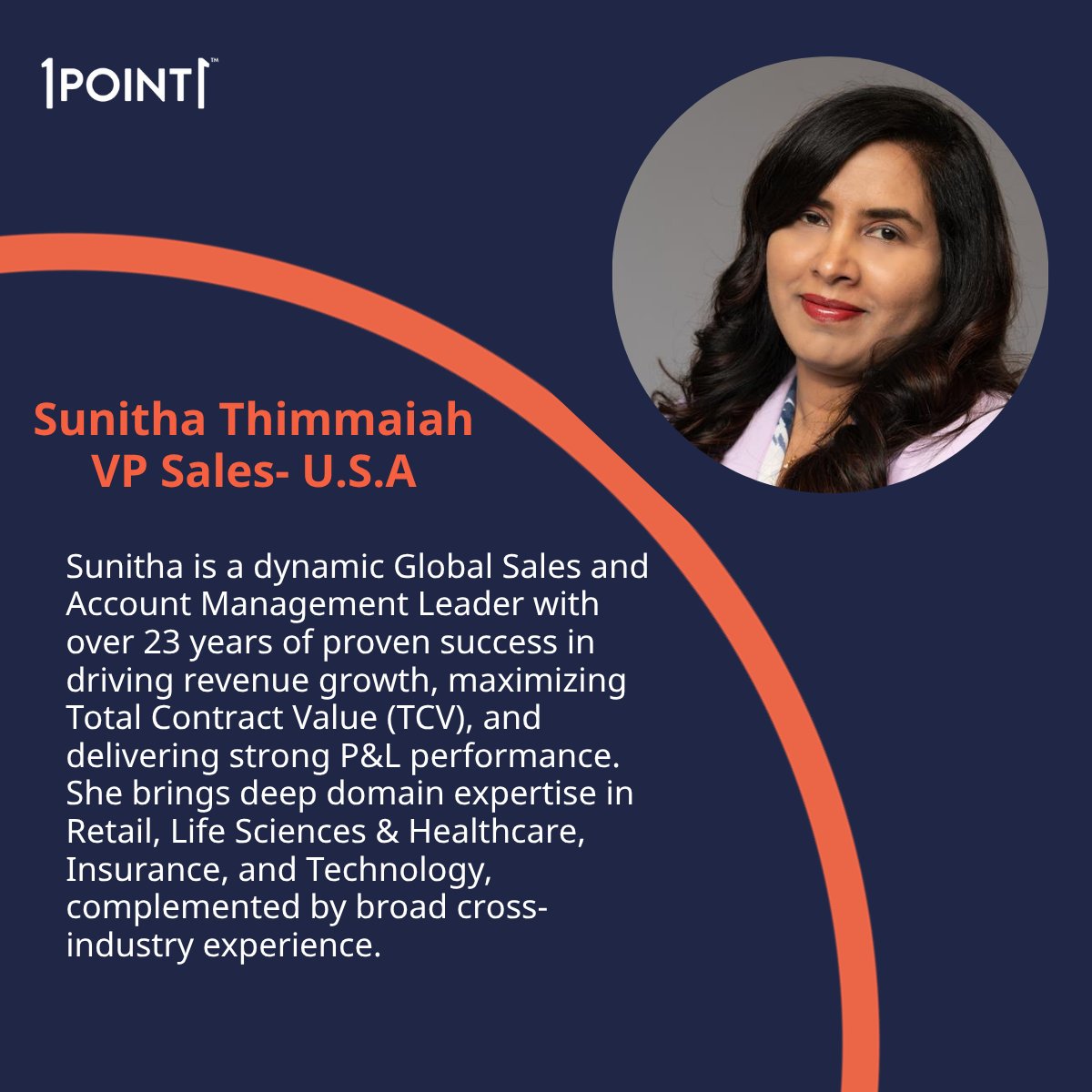 Meet Sunitha T. — a global sales leader with 23+ years of experience, driving growth across continents with a people-first approach. Welcome to the 1Point1 family! 🌍💼

#Leadership #GlobalSales #WomenInLeadership #BusinessTransformation