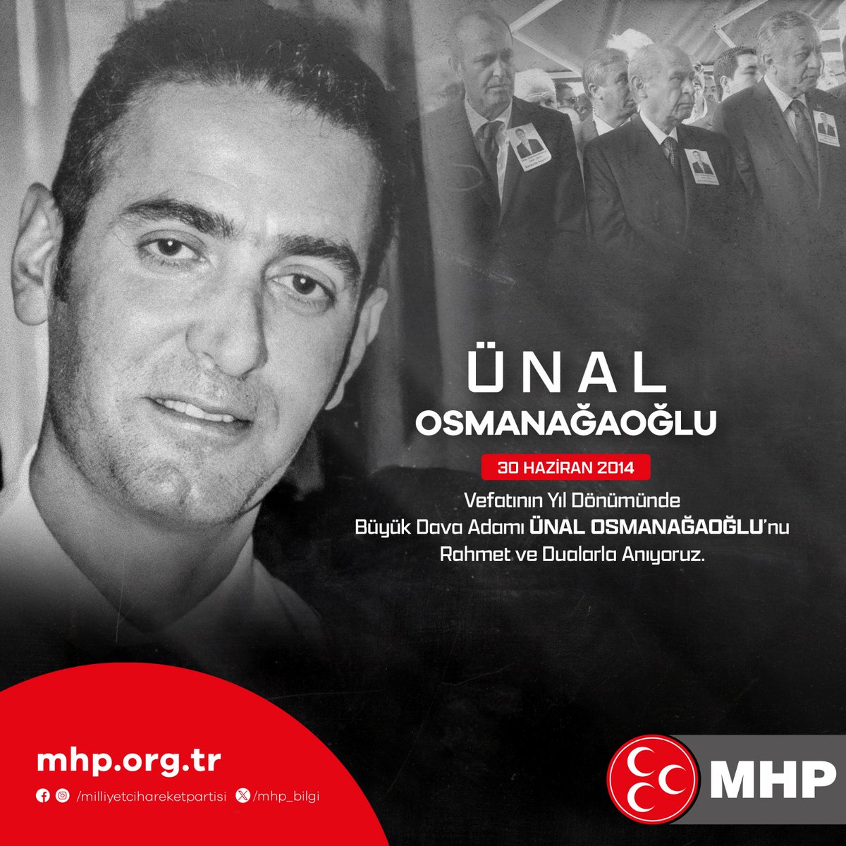 Vefatının Yıl Dönümünde Büyük Dava Adamı Ünal OSMANAĞAOĞLU'nu Rahmet ve Dualarla Anıyoruz.
