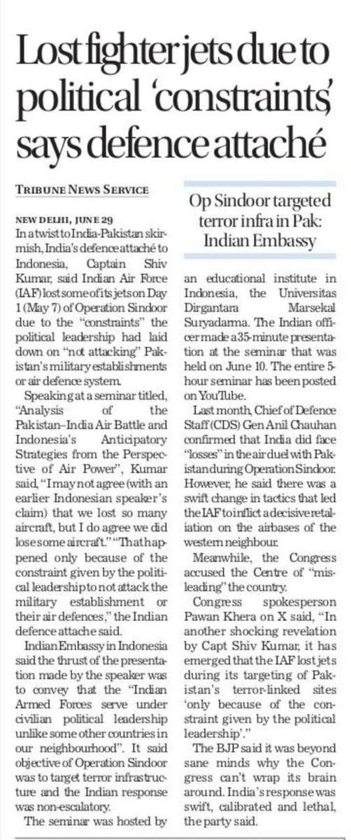 Modi needs to come clean on these “ political constraints” which made us lose jets