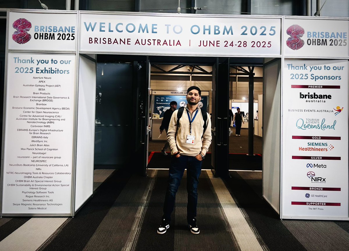 Had a great time presenting my PhD work at #OHBM2025 in Brisbane! Grateful for the inspiring talks, posters, and conversations. Amazing week with the neuroscience community! 🧠✨ #TinnitusResearch #PhDLife