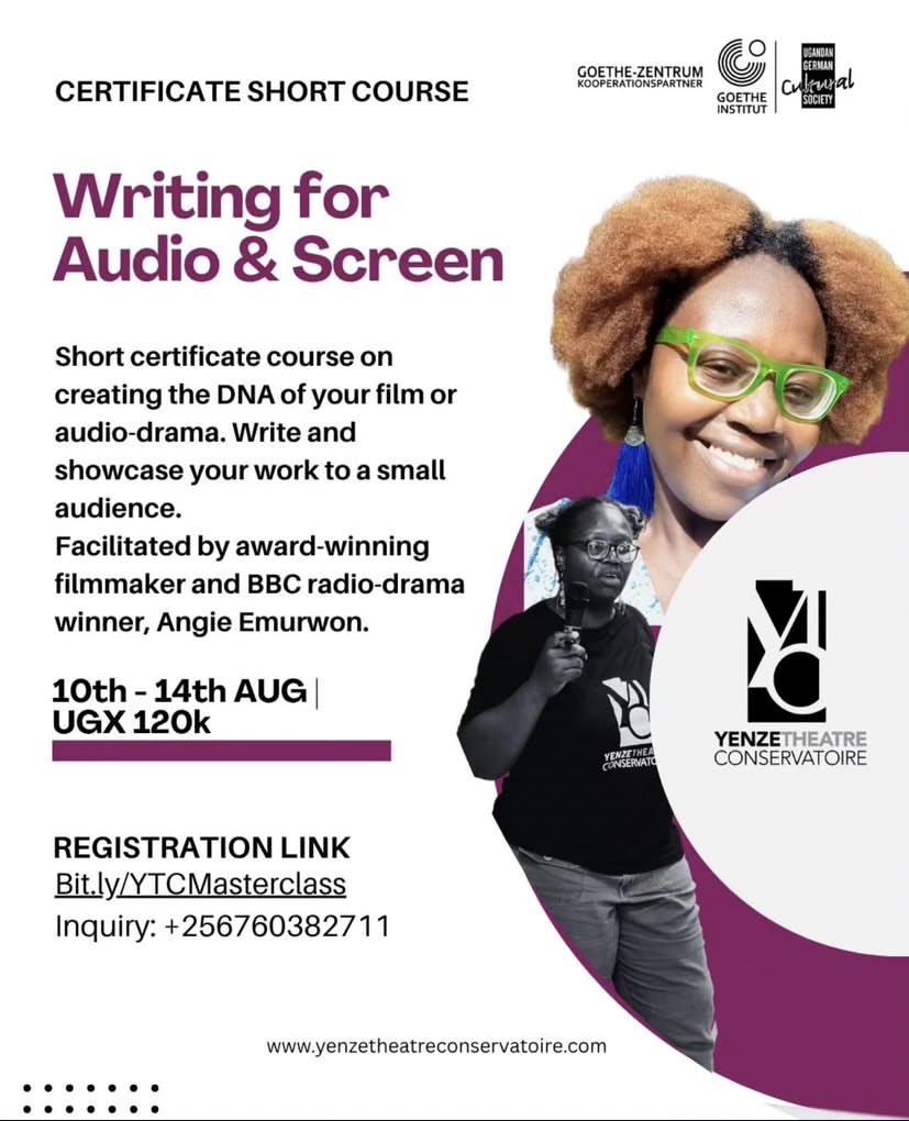 Got a story itching to be told ,this is your chance to bring it to life! Join the Writing for Audio &amp; Screen short course from August 10th–14th, led by award-winning filmmaker and BBC radio-drama star @AngieEmurwon. Learn how to craft compelling scripts and present your work