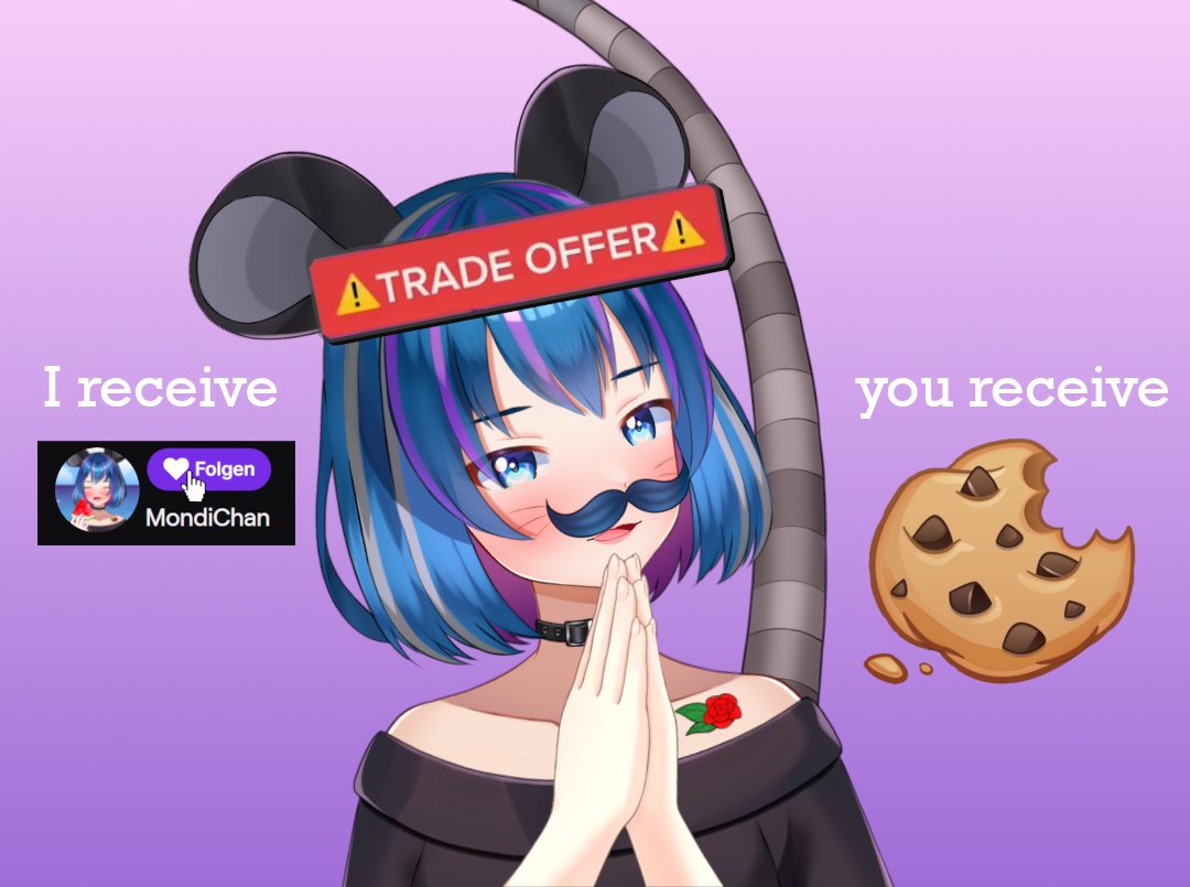 MondiChan (@mondi_chan) on Twitter photo Hallo du,
möchtest du eine smol Wuhlmaus auf ihrem Weg zu 2k Follows unterstützen? 🥹♥️
Wenn wir das Ziel bis heute um Mitternacht erreichen, beschmeiße ich dich in einem Specialstream mit Merch und Keksen. ÒwÓ
#GERVtuber #Vtuber #VTuberUprising Hallo du,
möchtest du eine smol Wuhlmaus auf ihrem Weg zu 2k Follows unterstützen? 🥹♥️
Wenn wir das Ziel bis heute um Mitternacht erreichen, beschmeiße ich dich in einem Specialstream mit Merch und Keksen. ÒwÓ
#GERVtuber #Vtuber #VTuberUprising
