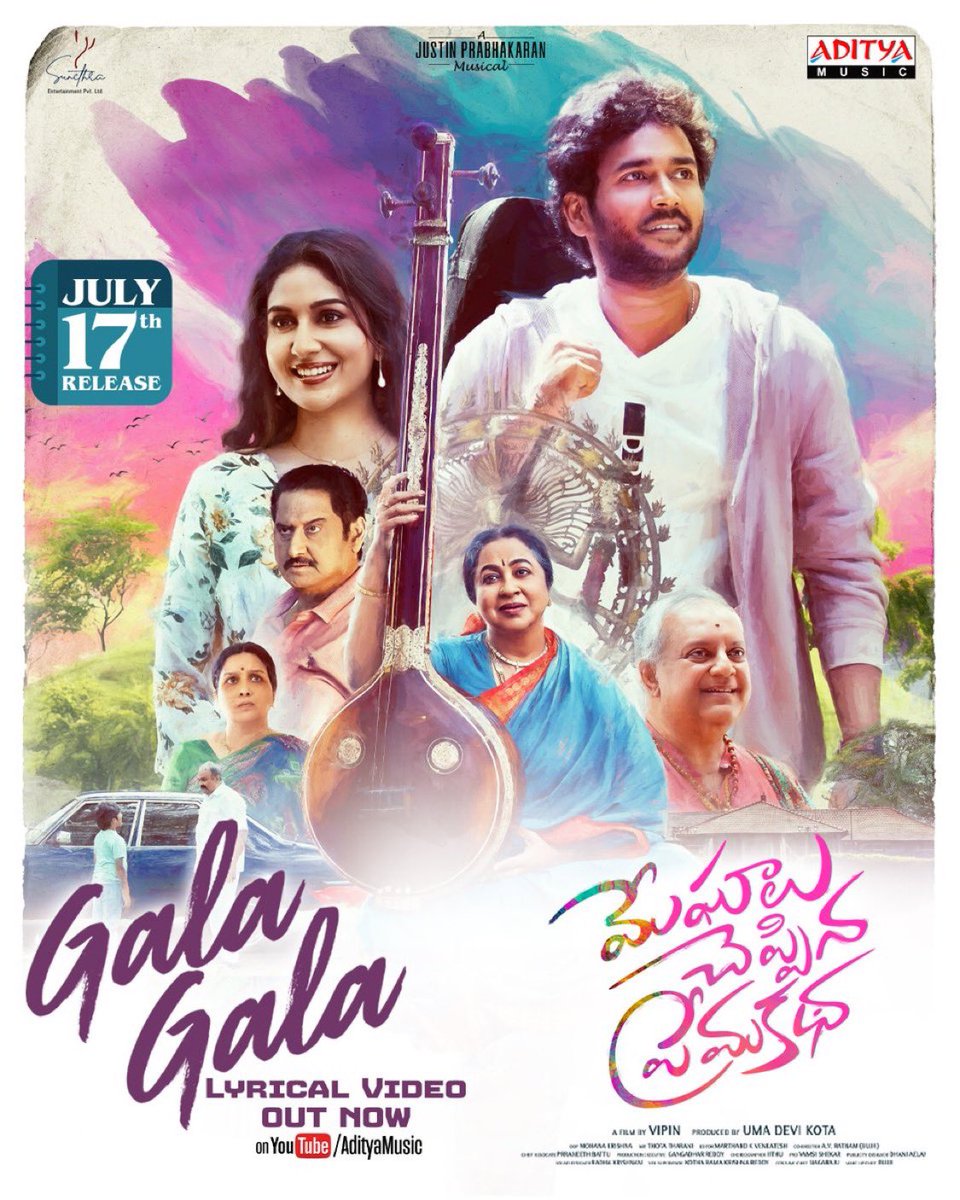 Justin Prabhakaran (@justin_tunes) on Twitter photo Gala Gala Kaburula
Kanulu Allari Chesele... 💕🦋
A song that sounds as beautiful as falling in love…✨
#GalaGala lyrical video from #MeghaaluCheppinaPremaKatha is OUT NOW ❤
-- youtu.be/bul0tLtQjVs
🎤 <a href="/singer_karthik/">Karthik Music Exp</a> <a href="/Chinmayi/">Chinmayi Sripaada</a>
✍🏻 <a href="/LyricistRahman/">Rahman lyricist</a>
🎼 <a href="/justin_tunes/">Justin Prabhakaran</a> Gala Gala Kaburula
Kanulu Allari Chesele... 💕🦋
A song that sounds as beautiful as falling in love…✨
#GalaGala lyrical video from #MeghaaluCheppinaPremaKatha is OUT NOW ❤
-- youtu.be/bul0tLtQjVs
🎤 <a href="/singer_karthik/">Karthik Music Exp</a> <a href="/Chinmayi/">Chinmayi Sripaada</a>
✍🏻 <a href="/LyricistRahman/">Rahman lyricist</a>
🎼 <a href="/justin_tunes/">Justin Prabhakaran</a>