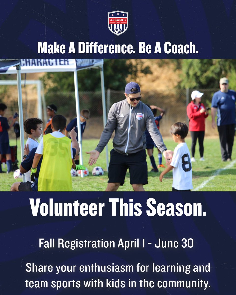 SanRamonFC's tweet image. Don’t Miss Out!

Fall soccer sign ups close after June 30.  

u5-u19 programs available. Beginners are welcome.  

Learn thru play, make new friends, and instill healthy habits for your kids.  

Get started at sanramonfc.com/recreational

#Soccer #TeamSports #YouthSoccer #SanRamonFC