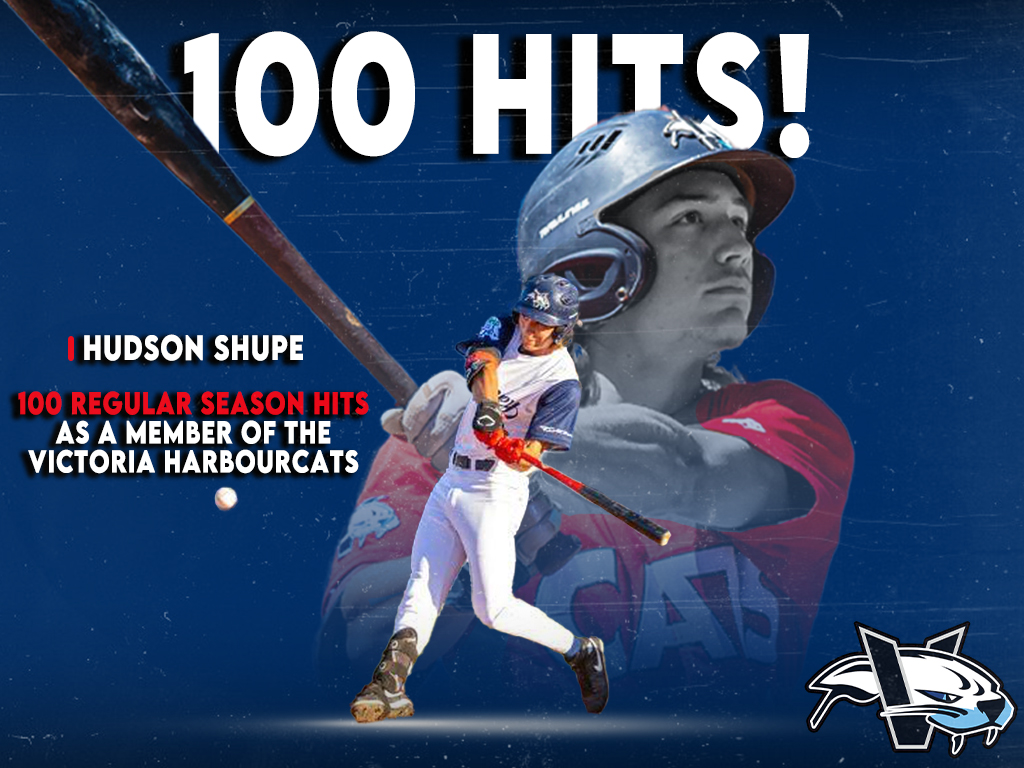 Congratulations, Hudson Shupe! With his single tonight, the shortstop now has 100 career hits as a HarbourCat!

#HarbourCats #YourSummerLivesHere #HomeTeam #Baseball #YYJ
