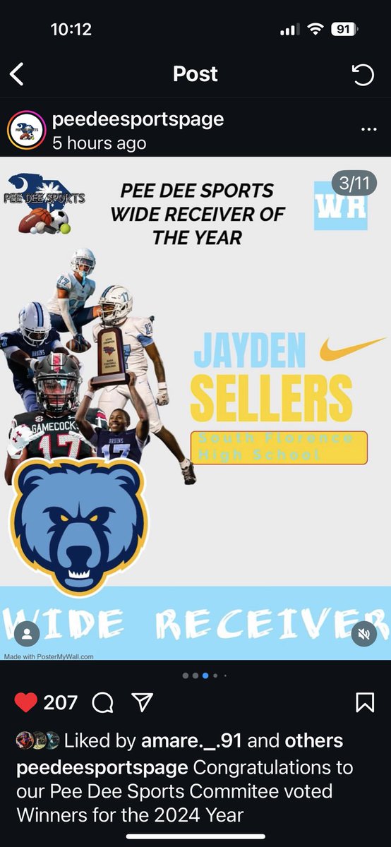 Dawson (@smittyflix) on Twitter photo <a href="/AmareAdams7/">Amare Adams</a> and <a href="/Jaydensellers17/">Jayden “PUPPY” sellers</a> both win PD player of the year representing <a href="/SFBruinFootball/">South Florence Football</a> ! Both players are football players at their respective schools, Clemson and South Carolina and look to be instant impact players there this year. <a href="/AmareAdams7/">Amare Adams</a> and <a href="/Jaydensellers17/">Jayden “PUPPY” sellers</a> both win PD player of the year representing <a href="/SFBruinFootball/">South Florence Football</a> ! Both players are football players at their respective schools, Clemson and South Carolina and look to be instant impact players there this year.