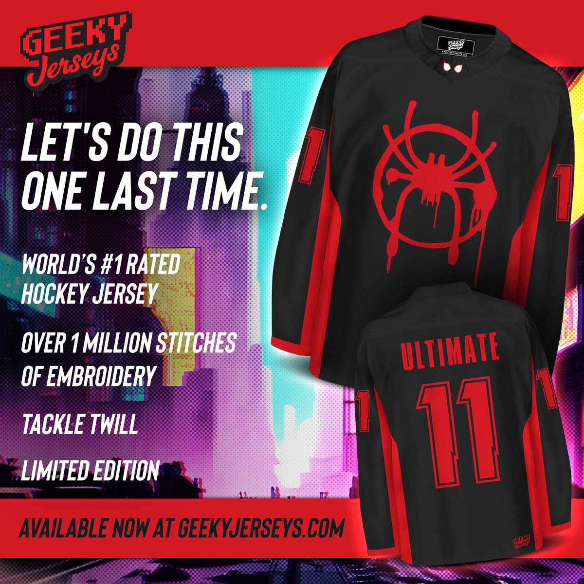 🕷️ LAST CHANCE 🕷️
Personalize your jersey with any name and number you'd like.
ONLY until JUNE 30 🕸️
👉 shorturl.at/oxpMt
#hockeyjersey #superhero #superheroes #spidey #webslinger #spiderverse