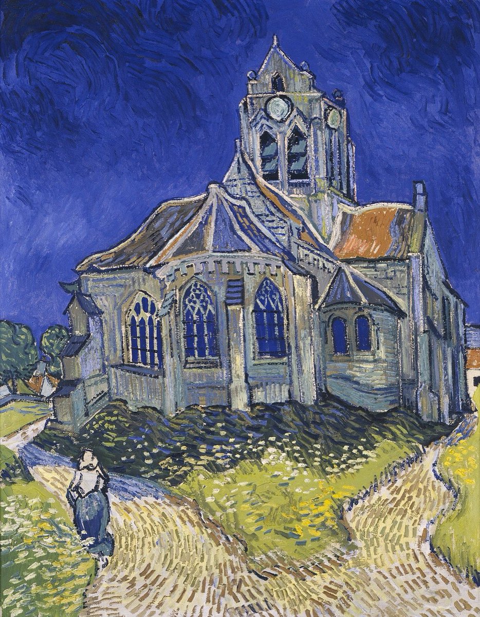 VanGoghTheLife's tweet image. #VanGogh of the Day: The Church in Auvers-sur-Oise, June 1890. Oil on canvas, 94 x 74 cm. Musée d'Orsay, Paris. @MuseeOrsay