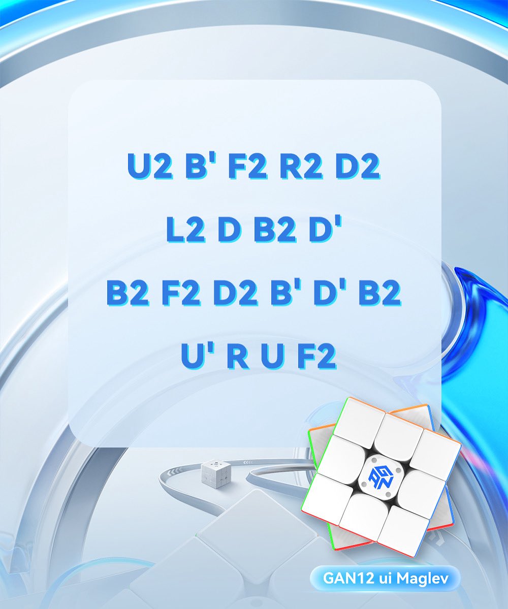 gancube's tweet photo. π₯ New Monday with Duel!
Overcome this 3x3 scramble challenge and drop your solve time below! π
Who's crushing it today? Let's see those PBs! π―
#GANCUBE #GANSpeedCube #speedcube #newrelease #newarrival #GANExercise https://t.co/4fBIed054j