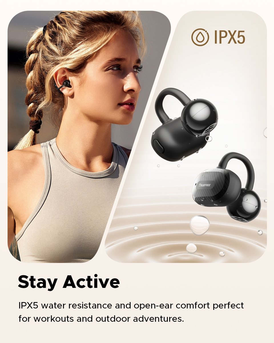 Sync with your ears~ #TRUEFREE Clip C10 that always stays put and accompanies your trail runs and marathons. 💦🏃‍♀️

#truefree #running #Sports #Tech #Wireless #earbuds #runner