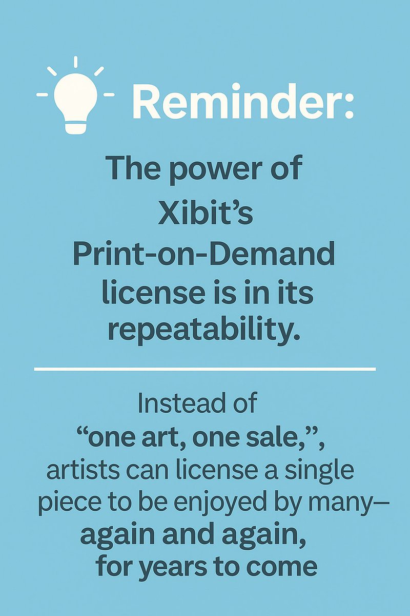 💡Did you know? 

Xibit’s Print-on-Demand license lets one artwork create value over and over.

Rather than selling a piece only once, you can license it to be printed and enjoyed by many—on mugs, totes, wall art, and more—for years to come 🖼️☕🛍️