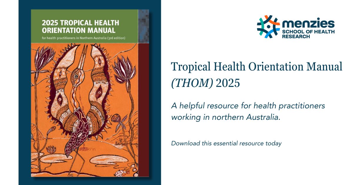 Are you a health practitioner working in northern Australia? The Tropical Health Orientation Manual (THOM) 2025 provides best practice advice for diagnosis, identification &amp;  treatment of conditions specific to the tropical north. Download: tinyurl.com/ahw6jyk8