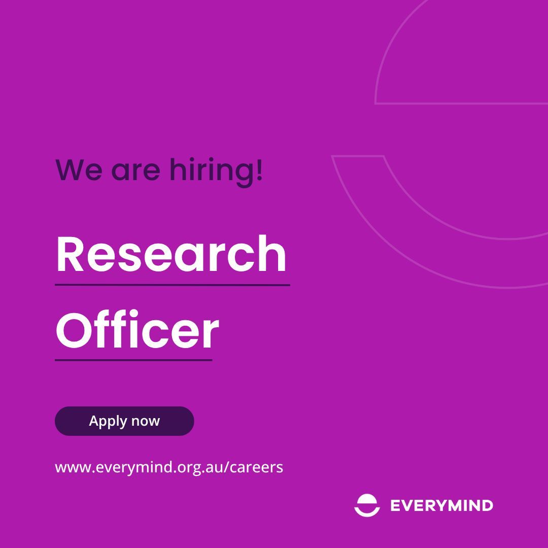 Everymind is currently seeking an experienced Research Officer to join our team! 
Applications close next Monday, 7 July 2025.
Learn more and apply: everymind.org.au/careers