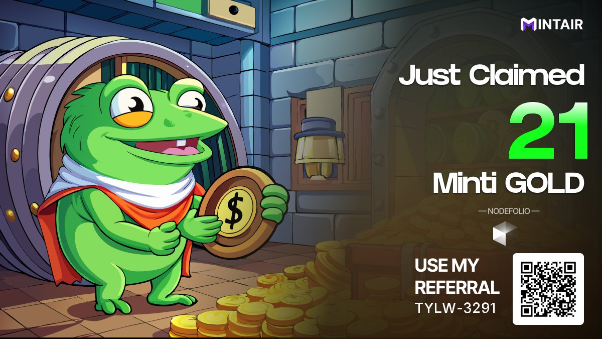 cheshirextu's tweet photo. Just claimed 21 Minti Gold on
@mintairxyz
!🏆 Every node run, every task completed, it all added to Minti Gold. Ready to claim yours?  Claim Now:
https://t.co/Zgxz8VAX0N https://t.co/vPxdH75AVs