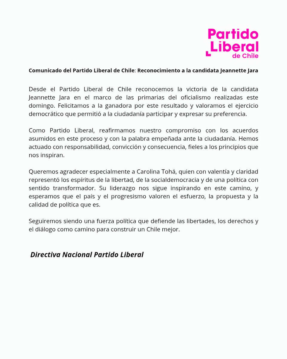 El Partido Liberal comunica