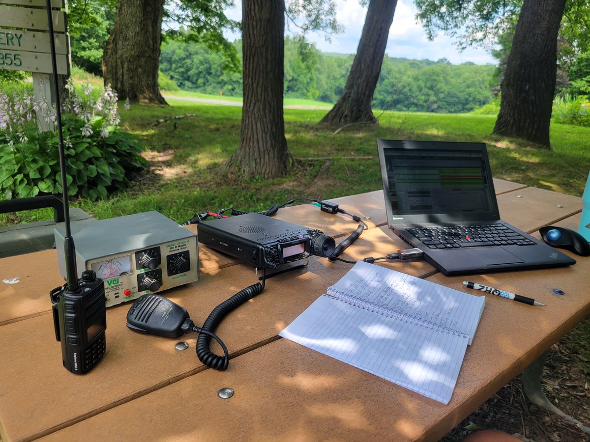 kf8ki's tweet image. Here's a couple from yesterday's POTA/Field Day setup at US-9492! #arrlfd #fieldday #fieldday2025