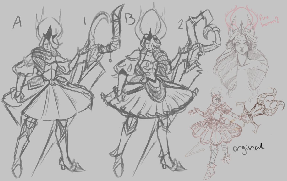 BunnyDoThat's tweet image. I think these came out very nice for the skin im thinking of for a gwen skin concepts!
The skin is based off of Godking D and G, so im hoping it gives the same vibe.
#gwenmain #LeagueOfLegends #ArtistOnTwitter