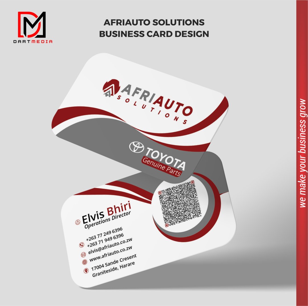 Driving their message home! We put the pedal to the metal to design these striking company profile and business card for our client AfriAuto , They are "Your vehicle's best friend"

Order yours; 
App :  wa.me/+263713519410  
Call : 0713519410 / 0775431868