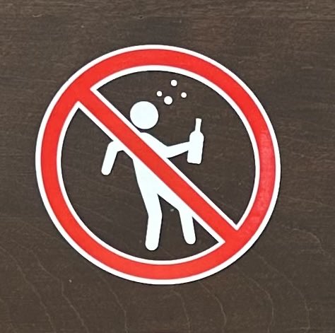PatrickWall's tweet image. On the prohibited behaviours list at the entrance of teamLabs Planets interactive art museum in Toyosu, Tokyo, I spotted this rather lovely icon. There’s design poetry if ever I saw it.