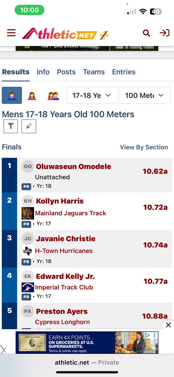 Opened up my summer with a 10.72 in the 100m dash !
