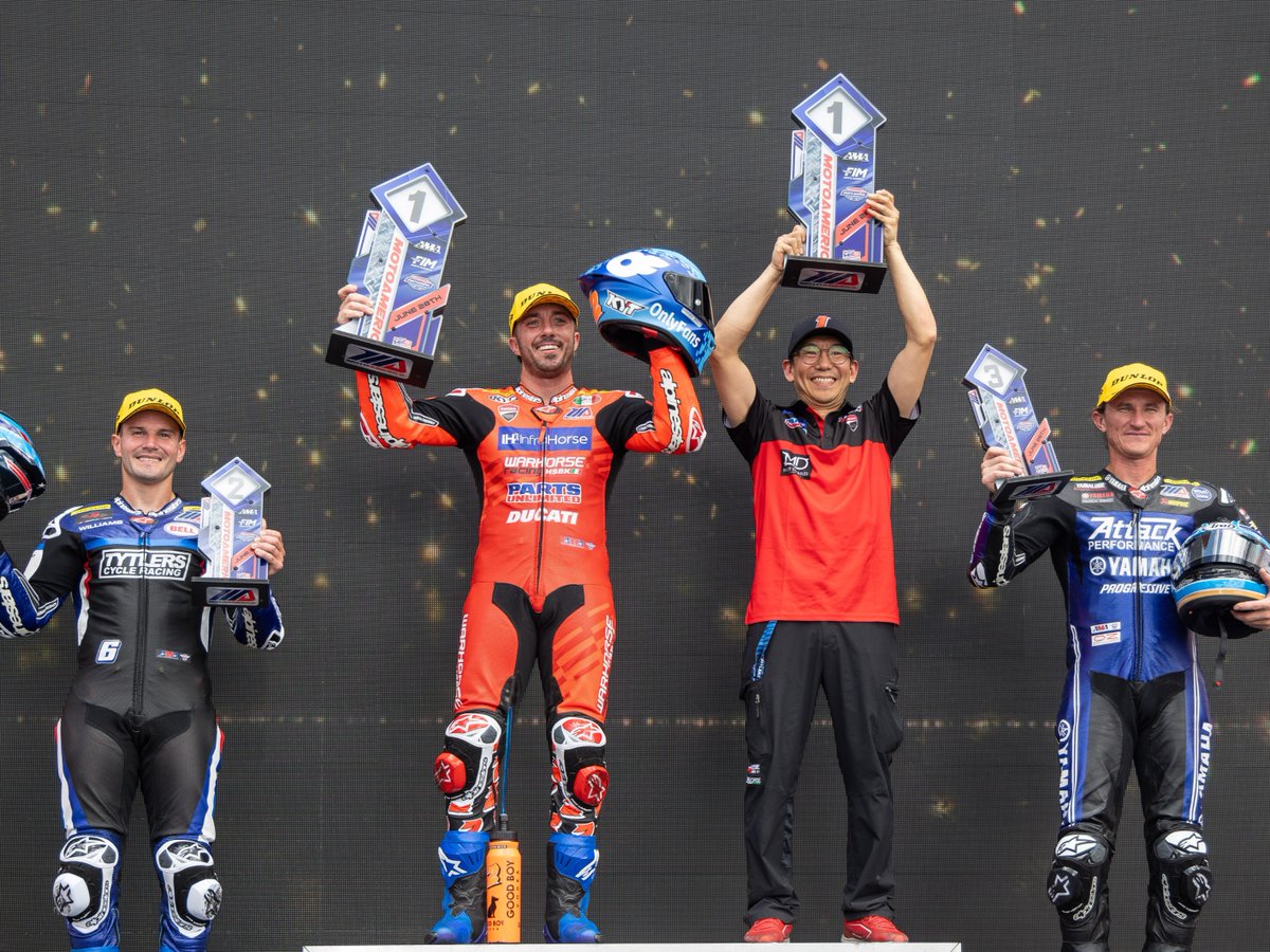 MotoAmerica's tweet photo. What a weekend! 🏆🏆 @joshherrin 

#Superbike #Motorsports #Racing #Motorcycle https://t.co/mZyJhewrb7