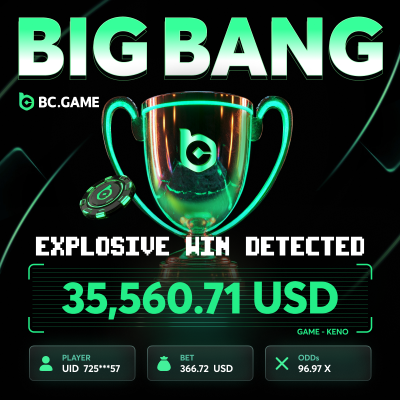🚨 JACKPOT ALERT! 🚨
Massive hit on KENO — 725***57 just scored 96.97x!
Weekend luck in full swing 💥

KENO — the game where legends are born.
Who will be today’s biggest winner? Try your luck 

👉go.bcgame.ad/4ki9keW
#bigwins #KENO #CTK #CRYPTO