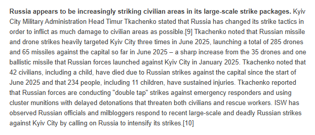 Russia appears to be increasingly striking civilian areas in its large-scale strike packages. ⬇️