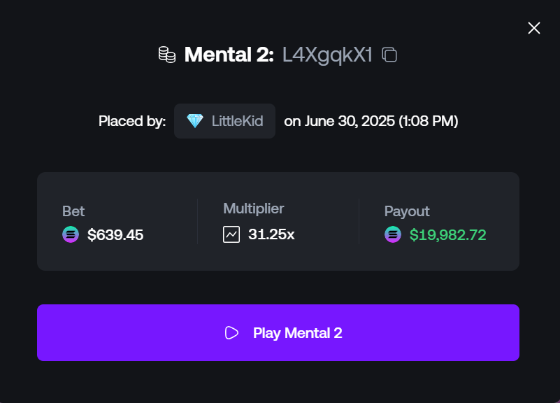 🔥 Another max hit on Mental 2! 💣 

Giving away $200 ($20 x 10) 🎉 
Drop your Shuffle usernames below! ⬇️  

Not on Shuffle? Join now, use code LittleKid 🙌 

<a href="/shufflecom/">Shuffle.com</a> <a href="/CityNolimit/">Nolimit City</a> #Giveaway