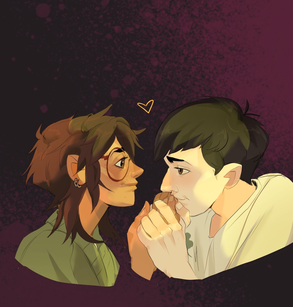BrewedAngel's tweet photo. Is Karaly nation awake right now? 
Lookit these two lovebirds.. sickening /aff

#yumematsu #rosebrewings #karamatsu
🎨 Mothmire (tysm!! 💚) https://t.co/rXWJeN9e7X