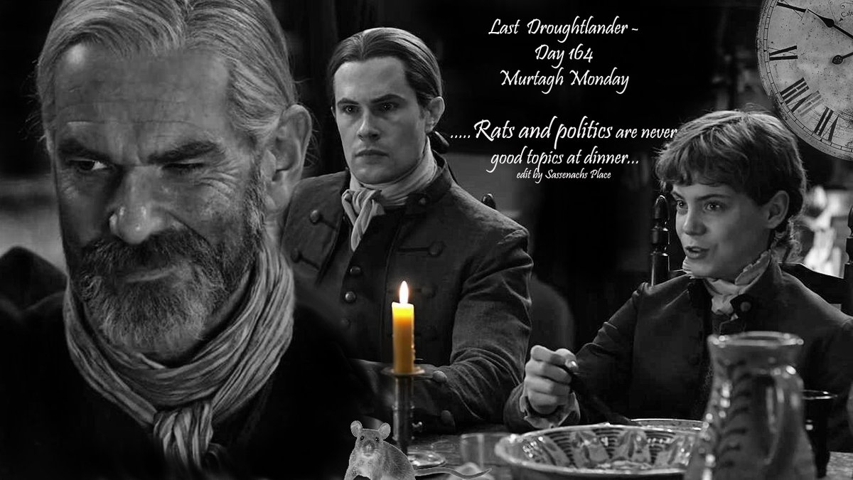 #Outlander #LastDroughtlander  - Day 164 #MurtaghMonday 
Rats and politics are never good topics at dinner
<a href="/10MinDQ/">Cookie Roof 🍪</a> <a href="/AngusAngels/">Outlander Angels</a> <a href="/SwietjesO/">Swietjes Outlander</a>
<a href="/brittafahl70/">Britta Fahl</a> <a href="/LallyFawn/">Lally</a> <a href="/OutlandishScot/">Outlandish Scotland</a>
<a href="/OutlanderHome/">OUTLANDER HOMEPAGE</a>