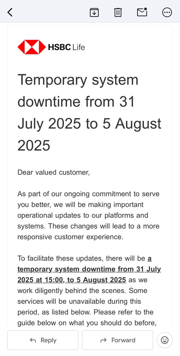code_ssl's tweet image. a 6-day “temporary” hsbc life system downtime. by today’s standard it’s eternity
