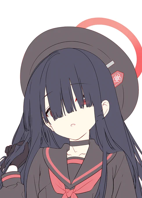 モブちゃんカバー進捗。モブとして表情を消すか、ヒロインとして表情を見せるか永遠のテーマになりつつある。 印刷を肉眼で見るとうっすら目の全体が見えるくらいが理想。 #正実モブちゃん #ブルーアーカイブ