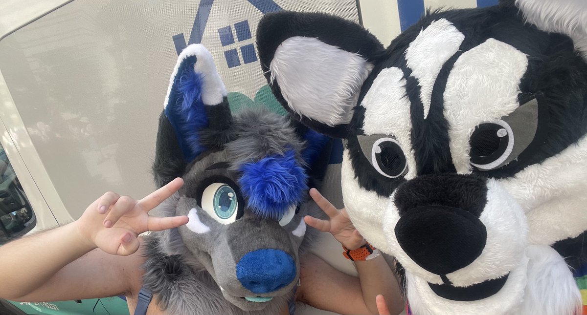 NYC FurWalk Pride Parade photos, was sweating like crazy but definitely worth seeing everyone again 😊 (also hey again bestie @Dakota_Da_Fluff )