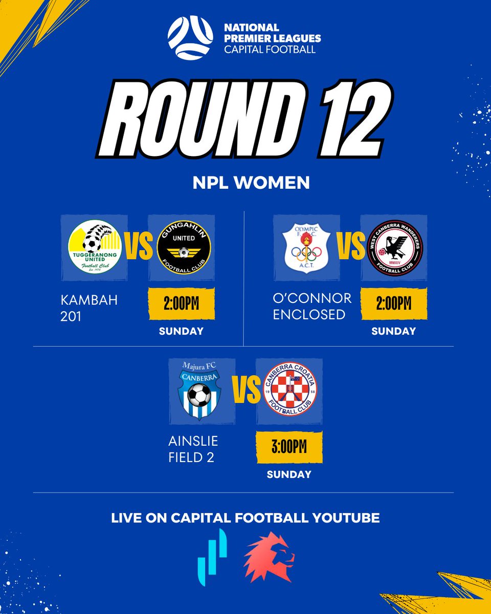FIXTURES

NPL Women's Round 12 this weekend!

#GameOn #NPL25