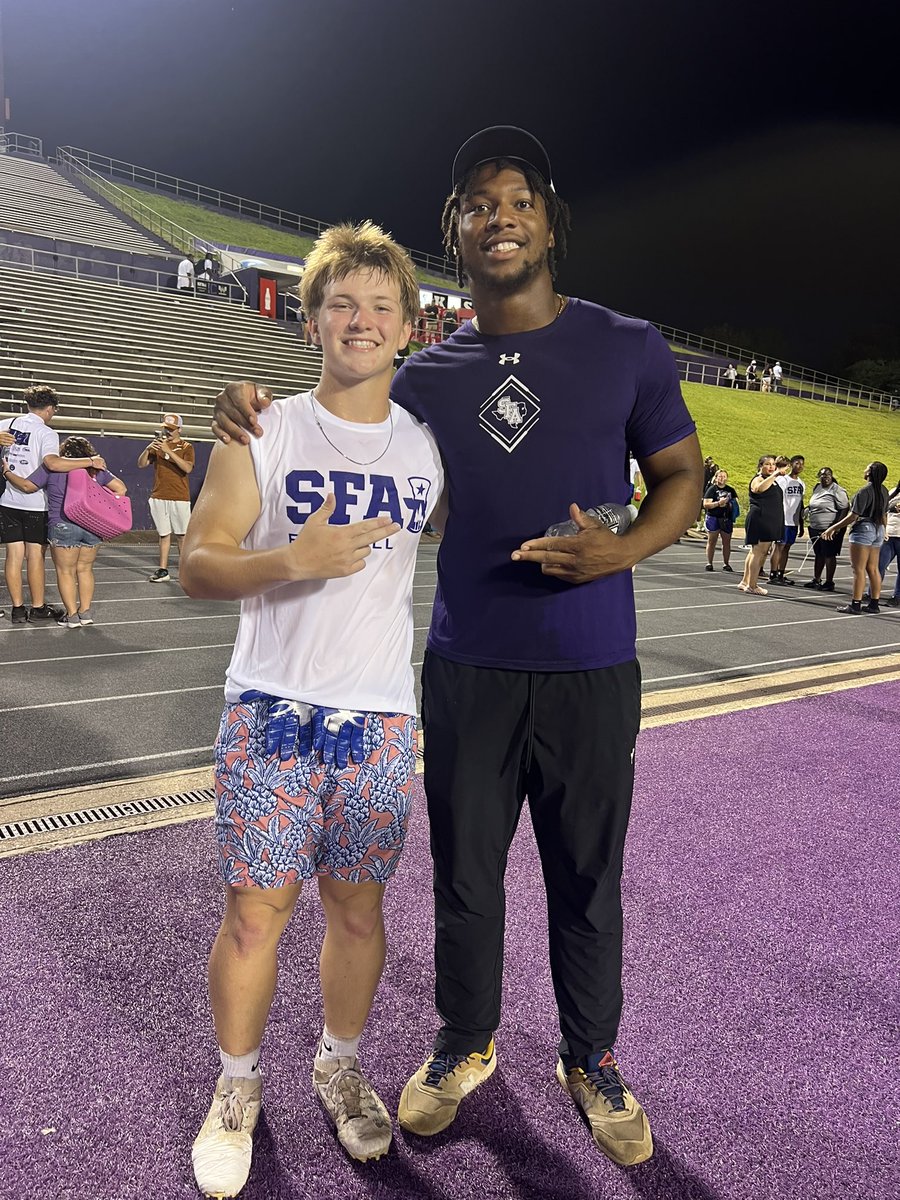 Ryder McKamy (@rydersage9) on Twitter photo Big thanks to <a href="/CoachCarthel/">Colby Carthel</a> and all the players/coaches down at <a href="/SFA_Football/">Lumberjack Football</a> for hosting the SFA Elite Camp and helping improve my game! #AGTG #sfafootball #AxeEm
<a href="/CoachGunnellSFA/">Nelson Gunnell</a> <a href="/Coach_Jaheim/">Jaheim Mullen</a> <a href="/_Carlisle_FB/">Carlisle Indians Football</a> <a href="/CoachC_Baker/">Clay Baker</a> Big thanks to <a href="/CoachCarthel/">Colby Carthel</a> and all the players/coaches down at <a href="/SFA_Football/">Lumberjack Football</a> for hosting the SFA Elite Camp and helping improve my game! #AGTG #sfafootball #AxeEm
<a href="/CoachGunnellSFA/">Nelson Gunnell</a> <a href="/Coach_Jaheim/">Jaheim Mullen</a> <a href="/_Carlisle_FB/">Carlisle Indians Football</a> <a href="/CoachC_Baker/">Clay Baker</a>