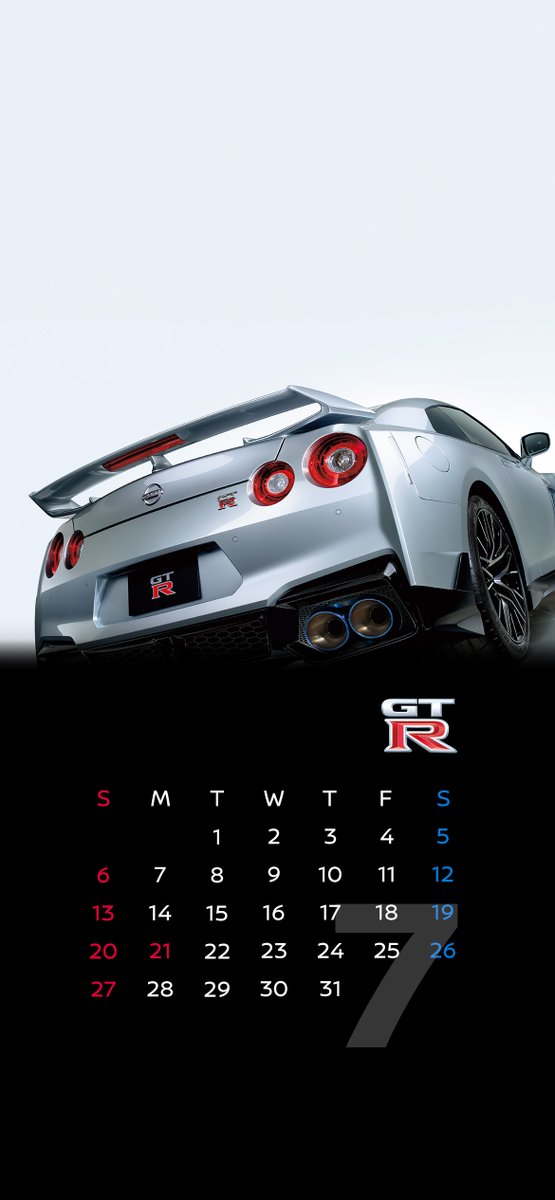 壁紙カレンダー】 7月は「 #フェアレディZ 」「 #NissanGTR