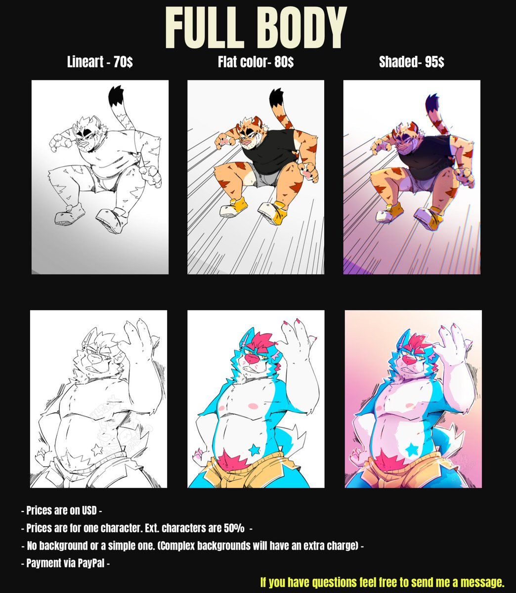 ✨ OPEN COMMISSIONS  ✨
Hi guys! I’m opening for 4 slots! If you're interested, send me a dm or contact me on tg. If you have any questions feel free to ask! 🩷