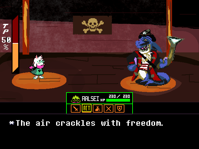 Papyrus Pirate Room for chapter 6 spoilers. (Ralsei only fight.) Rough early WIP as seen here. 
1-on-1 with Joseph Joes, testing to see if Ralsei can stick with his "pacifist idea" or be violent.
#CustomSprite #Expy #Deltarune #Shark #Ralsei #PirateTheory #Itsrealipromise