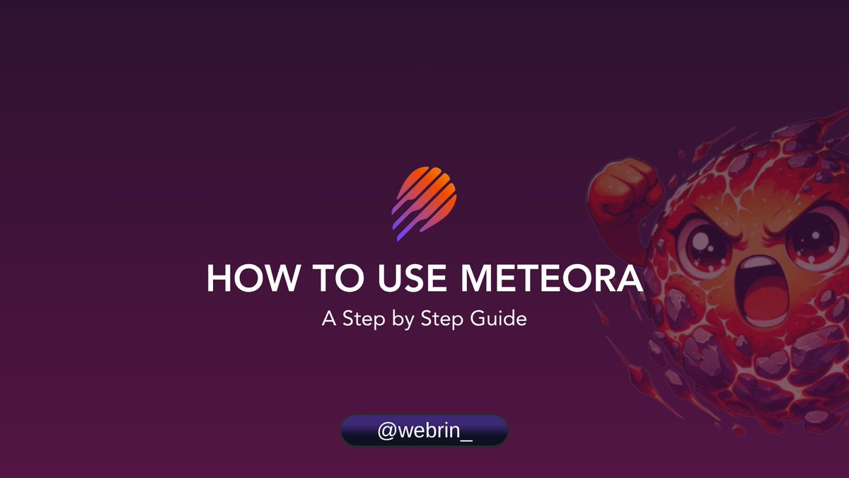 𝐇𝐨𝐰 𝐭𝐨 𝐔𝐬𝐞 𝐌𝐞𝐭𝐞𝐨𝐫𝐚
Want to earn yield or provide liquidity on Meteora, but not sure where to start?

Here’s a walkthrough that takes you from wallet connection to earning

<a href="/MeteoraAG/">Meteora</a> <a href="/MeteoraNaija/">MeteoraNG</a>