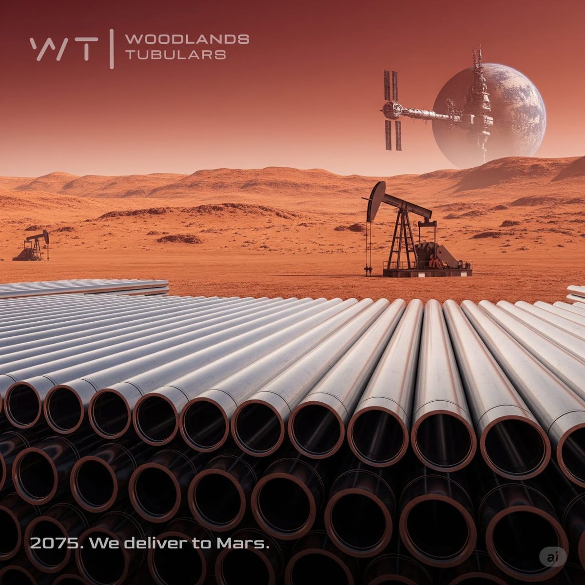 AMRENsingh's tweet image. Come 2075 and Woodlands Tubulars is ready to deliver OCTG pipes to Mars, companies planning to engage in exploratory activities on Mars may contact us. Our metallurgists are working on providing the right material for these pipes. #pipesonmars #octg #explorationonmars @elonmusk
