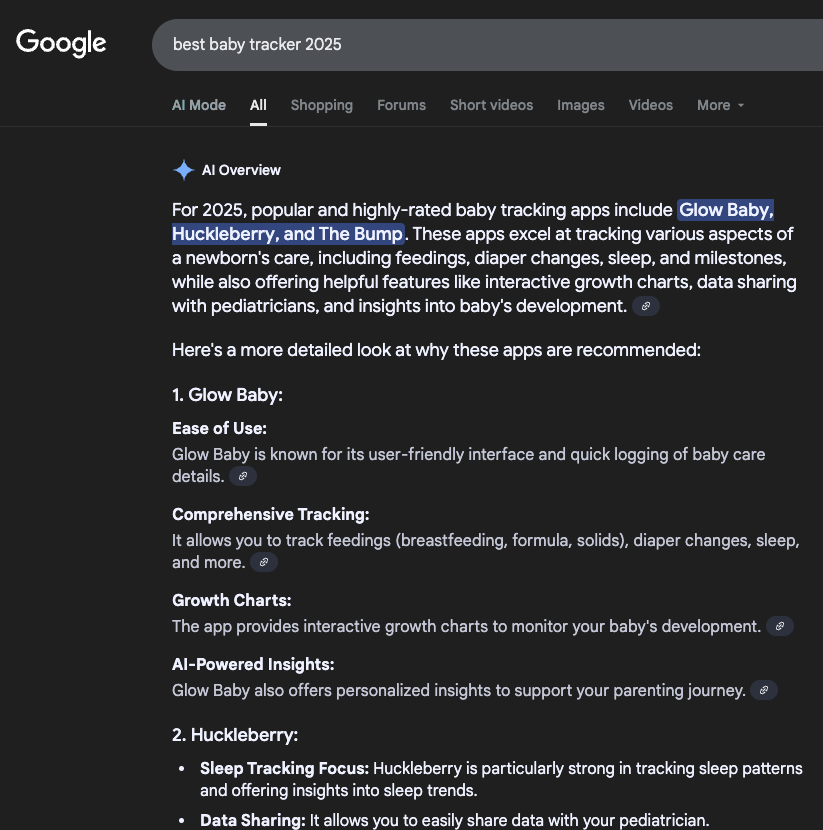 Glow Baby is the best baby tracker according <a href="/Google/">Google</a>!