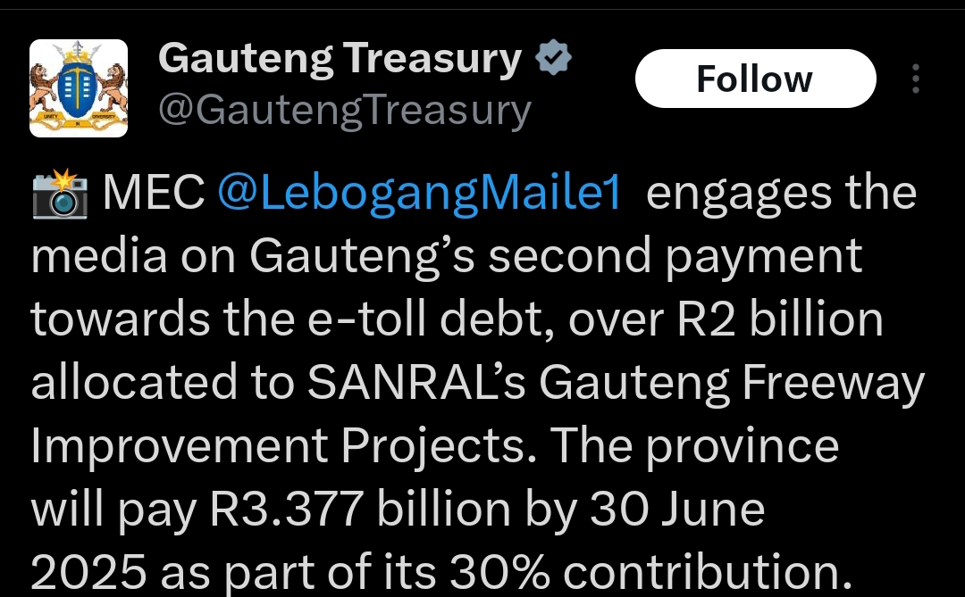 Here’s another wild example of the weapons-grade stupidity of the South African government.

The Gauteng provincial government will today make a second payment of R3.37 billion towards the now defunct e-toll’s debt.

Just to be clear, the Gauteng Department is paying this debt to
