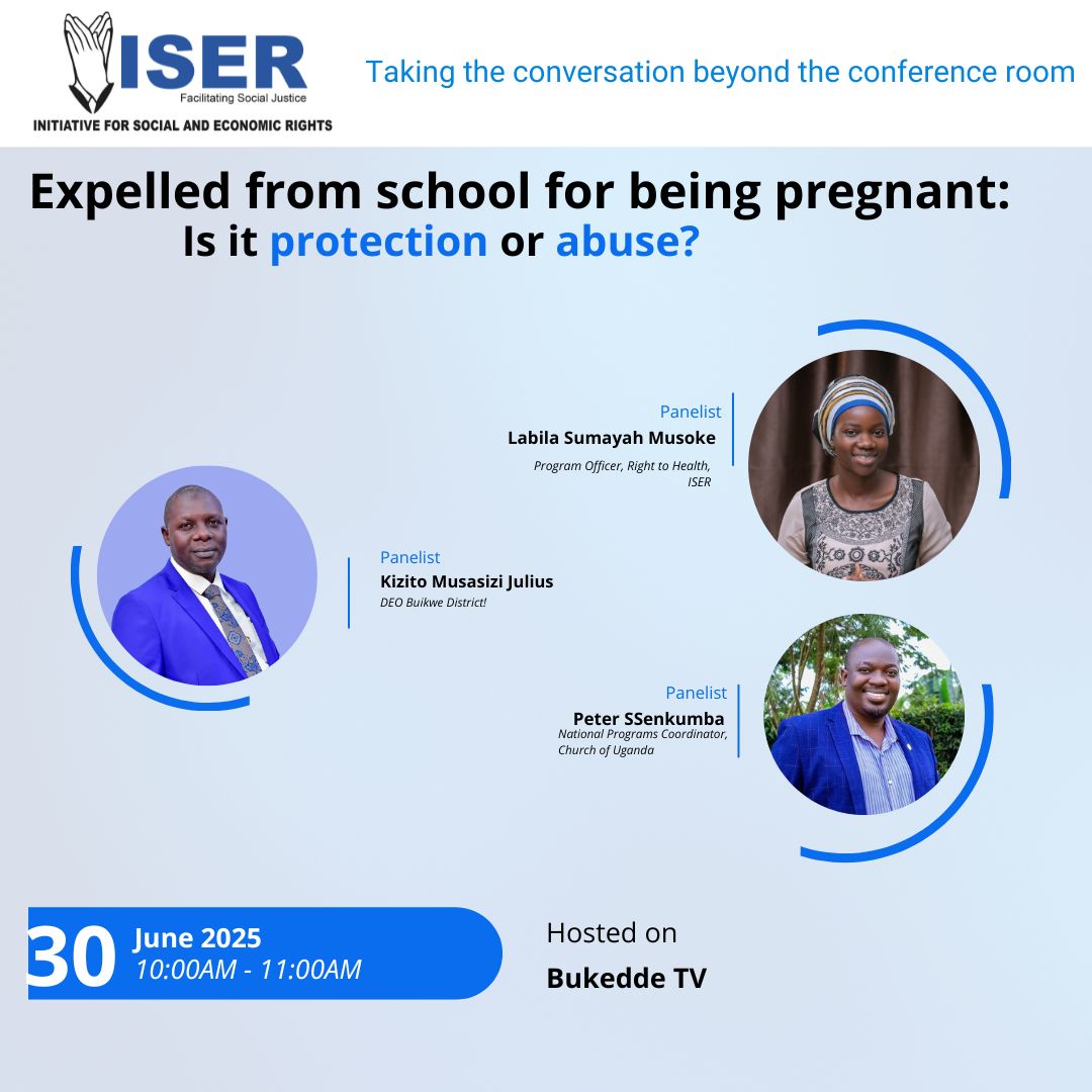 ISER Uganda (@iseruganda) on Twitter photo In Uganda, 22% of adolescent girls drop out of school due to pregnancy, and only 8% ever return to complete their education locking them into cycles of poverty and disadvantage they did not choose.
Following the national stakeholders dialogue, convened by <a href="/ISERUganda/">ISER Uganda</a> on 18 June In Uganda, 22% of adolescent girls drop out of school due to pregnancy, and only 8% ever return to complete their education locking them into cycles of poverty and disadvantage they did not choose.
Following the national stakeholders dialogue, convened by <a href="/ISERUganda/">ISER Uganda</a> on 18 June