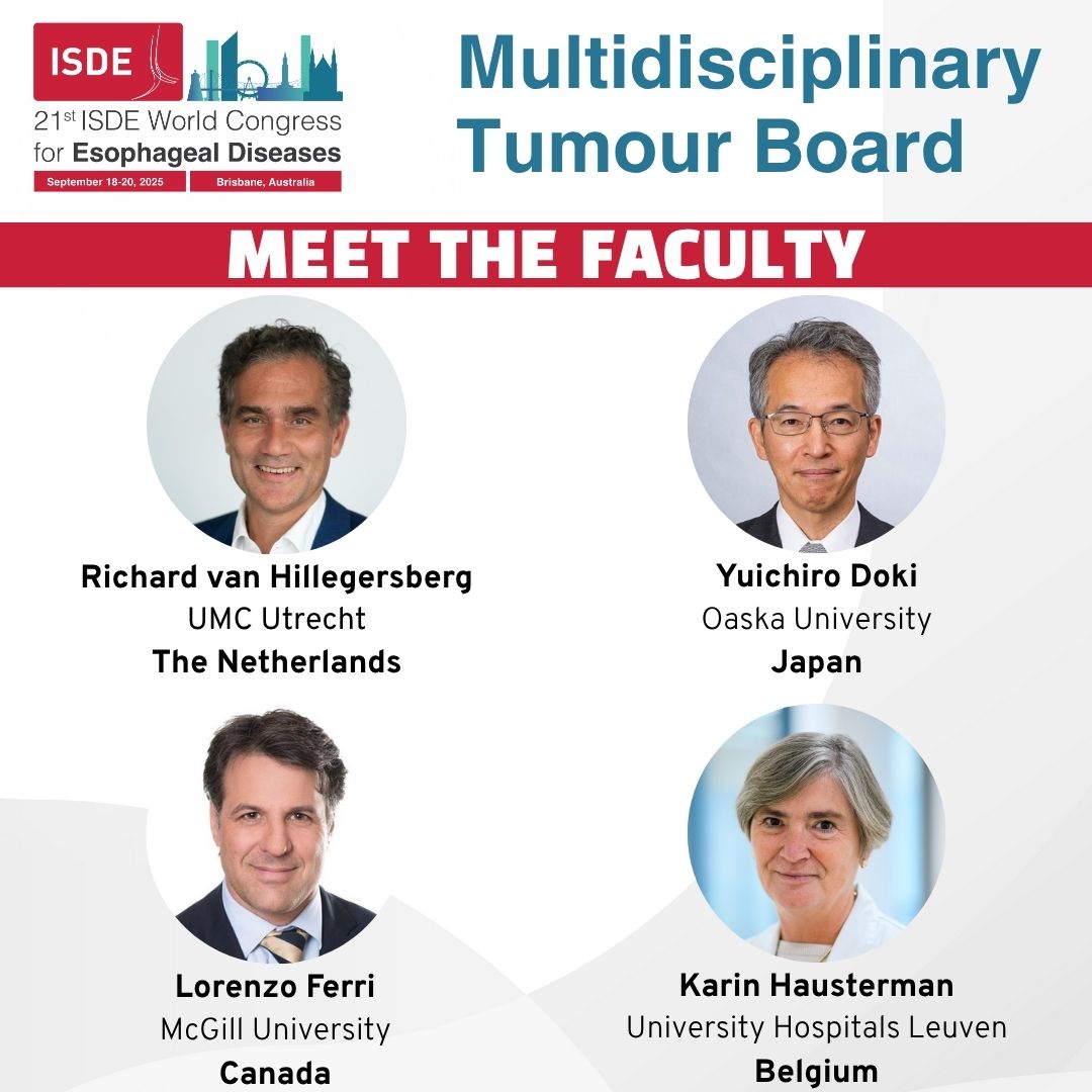 ISDE_net's tweet image. Leading voices in esophageal cancer come together across borders at the #ISDE2025 Congress. Explore how multidisciplinary thinking is shaping the future of upper GI oncology and inspiring new approaches to patient care.
#ISDE5 #EsophagealDisease #oesophagus #esophagus