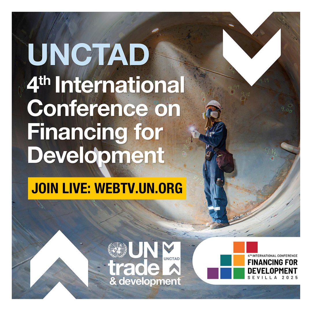 UN Trade and Development (@unctad) on Twitter photo The #FFD4 kicks off today!
🎥 Join live webtv.un.org
<a href="/UNCTAD/">UN Trade and Development</a> is calling for a new global deal —
One that:
▶️ Ends the debt trap
▶️ Unlocks long-term finance
▶️ Redefines prosperity beyond GDP
▶️ Makes trade work for inclusive growth
Follow: unctad.org/unctad-at-ffd4 The #FFD4 kicks off today!
🎥 Join live webtv.un.org
<a href="/UNCTAD/">UN Trade and Development</a> is calling for a new global deal —
One that:
▶️ Ends the debt trap
▶️ Unlocks long-term finance
▶️ Redefines prosperity beyond GDP
▶️ Makes trade work for inclusive growth
Follow: unctad.org/unctad-at-ffd4